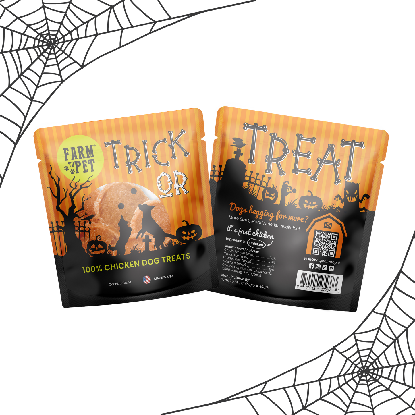 Halloween Dog Treat (2 pack) Chicken, Turkey, Beef, & Fish Snack Pack